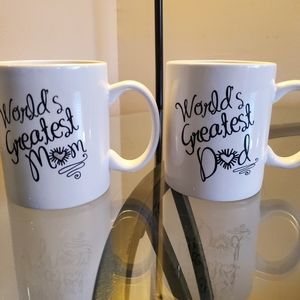 Set of "World's Greatest" Mom and Dad mugs